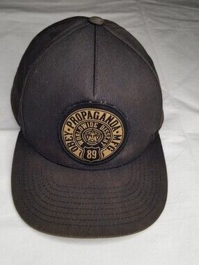 Obey Propaganda Mfg 89 Snap Back Baseball Hat Cap Faded Black Distressed Street